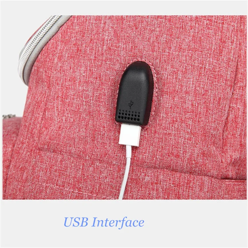 USB Interface MOM Handbags European and American Style High-Capacity Mummy Bag Multi-functional Diaper Bags Stroller Backpack03