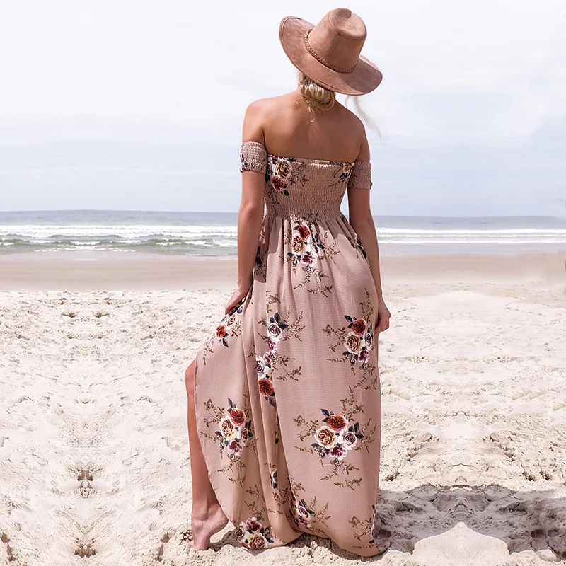 Новое XS-5XL весеннее летнее платье повседневное платье с принтом в стиле бохо Макси длинное пляжное платье размера плюс женская одежда Vestidos