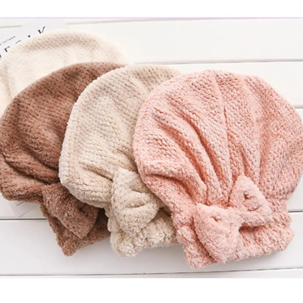 Bowknot Texture Hotel Pineapple Salon Drying Bathroom Hair Hair Salon Hat Women Home Absorbent etc Bathroom Dry Cap Quick Towel
