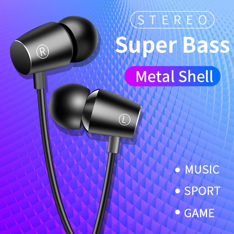 

PTM Wired Earbuds Headphones 3.5mm In Ear Earphone Earpiece With Mic Stereo Gaming Headset For Samsung Xiaomi iPhone Phones MP3