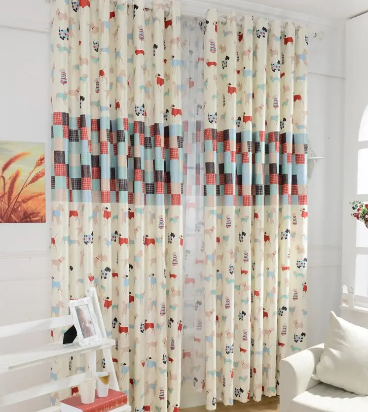

NAPEARL Fancy modern dog design cartoon full shade blind drape blackout curtains for kid bedroom window