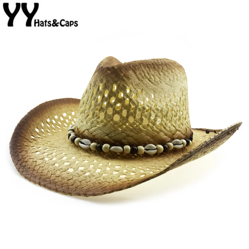 Соломенная шляпа, мужская летняя западная ковбойская шляпа с широкими полыми полями, Соломенная пляжная шляпа Heren Hoeden, новая джазовая шляпа YY18100