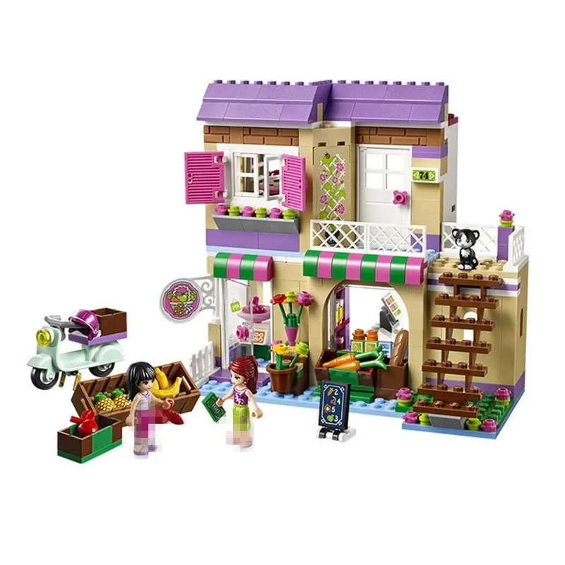 

Lis 10495 389Pcs Heartlake Food Market Model Building Kits Blocks Bricks Girl Toy Compatible with legoINGLYS