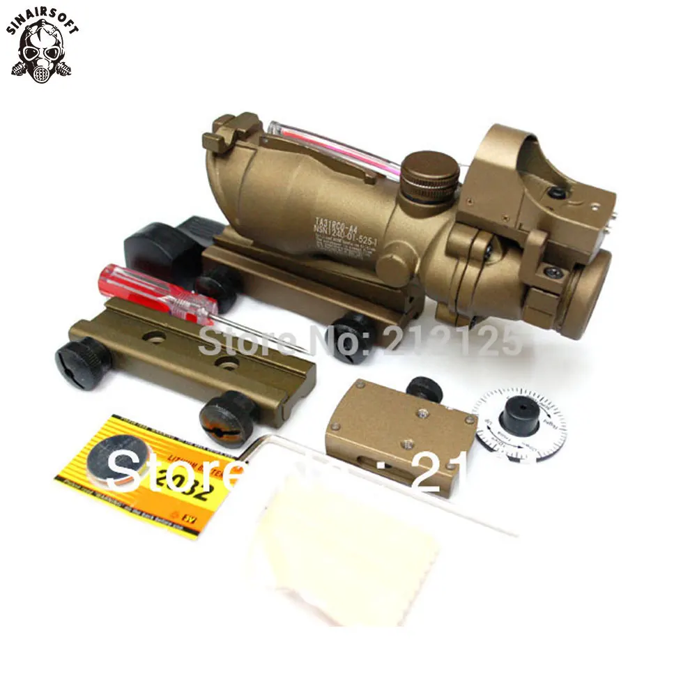 Новые тактические ACOG 4x32 оптический прицел Cahevron сетка волокно с Авто Яркость Мини Red Dot прицел охотничий оптический прицел - Цвет: CB