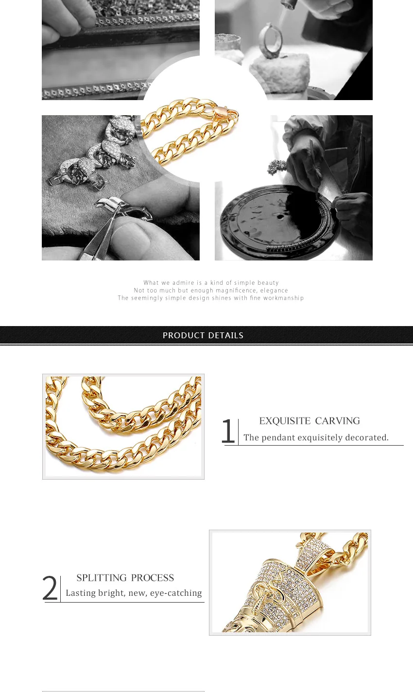 Египетское мужское ожерелье и подвеска, винтажное золотое/серебряное ожерелье с кубинской цепочкой, хрустальное золотое ожерелье в стиле хип-хоп, ювелирные изделия