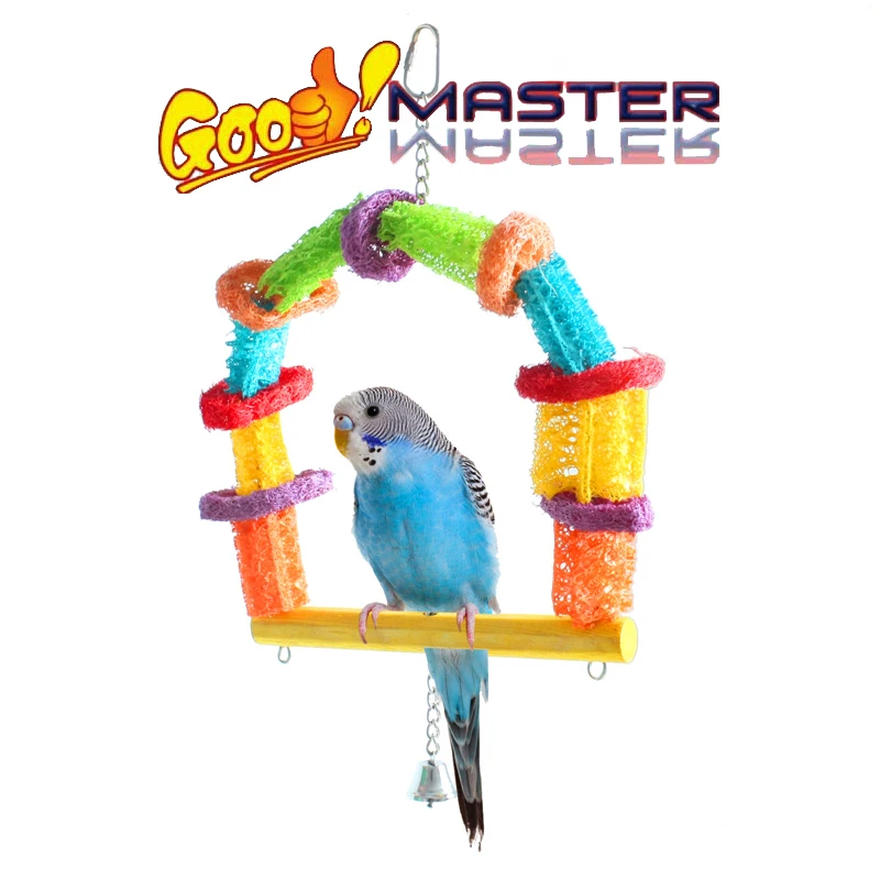 Parrot Swing Cage Toy Parakeet Cockatiel Budgie Lovebird Woodens