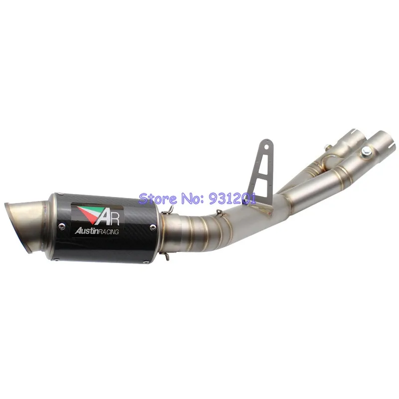 

For Yamaha R1 YZF R1 Exhaust System Motorcycle Slip On Link Pipe Mid Pipe with AR Austin Racing Exhaust Muffler Pipe DB Killer