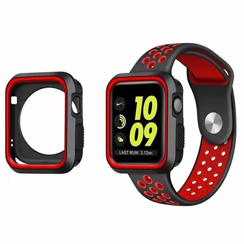 For Apple Watch Case 38mm 42mm Shock-proof Silicone Case Full Body Protective Bumper Cover for iWatch Series 3 Series 2 Series 1