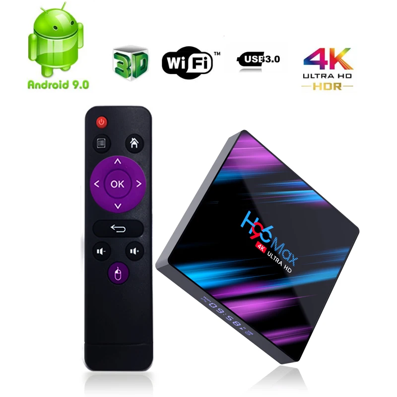 10 шт./лот Android 9,0 ТВ-бокс H96-MAX 4 ГБ 32 ГБ RK3318 четырехъядерный смарт-ТВ-бокс 2,4 г 5 г Wi-Fi передатчик для интернет-телевидения телеприставка PK X96 MAX