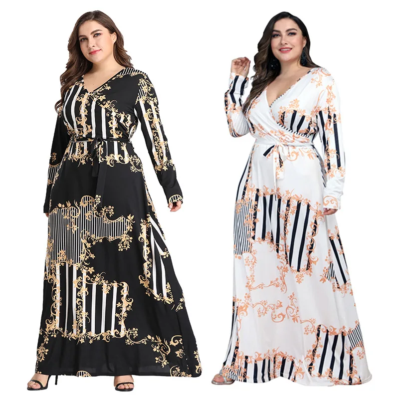 

2019 Summer New Large Size Women's Printed Fashion Strap Dress Sukienki Letnie Plus Size Flower Dress Vestido Largo Verano Mujer
