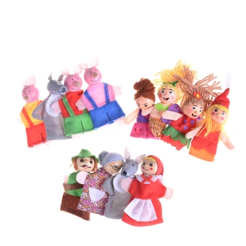 

4pcs/pack 3Styles Kids Funny Finger Puppets Toy Classic Children Figure Doll Mermaid Fairy Tale Story Telling Hand Puppet