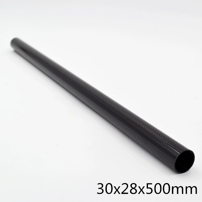 

2 pcs of Roll Wrapped Carbon Fiber Tube 3K 30x28x500mm for Quadcopter Arm Hexacopter 30mm*28mm*500mm