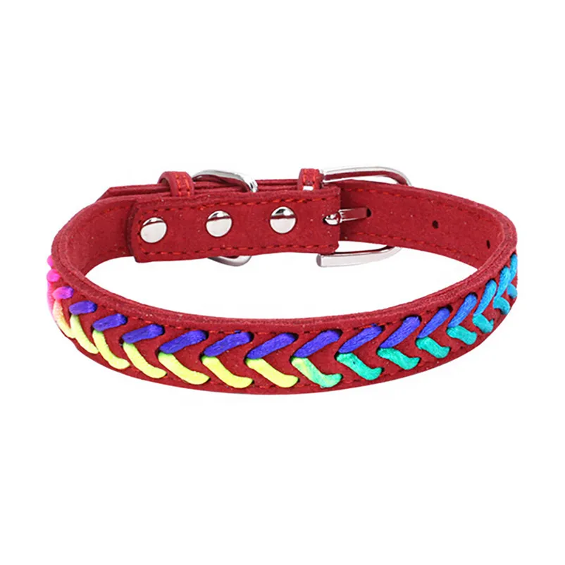 Fashion Cute collar for cats Colorful Rope knitting Dog Puppy Pet Collars Accessories pet Product Leash and Harnesses A15 (5)