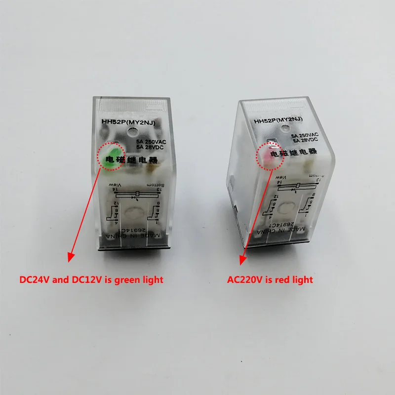 Реле MY2P HH52P MY2NJ общий DPDT микро Электромагнитный переключатель светодиодный AC 220 В