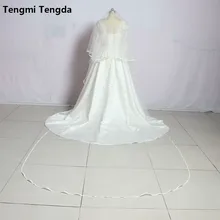 Высококачественная двухслойная свадебная вуаль длиной 3 метра с гребень для свадьбы вуаль с лентой по краям Свадебные аксессуары Veu De Noiva