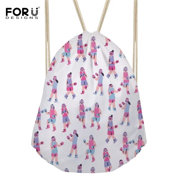 Forudesigns drawstring сумка Для женщин спортивные шаблон рюкзак Обувь для девочек мультфильм пляжная сумка дети милые Колледж Вышивка Крестом Пакет путешествие в подарок BOLSOSПляжные рюкзаки - Цвет: SS0350Z3