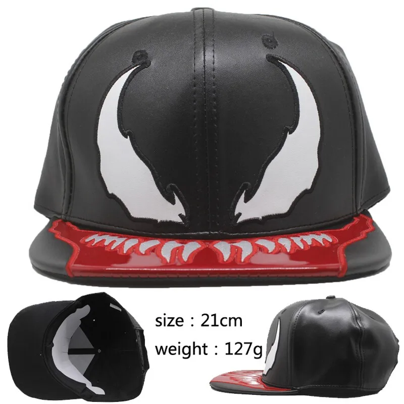 

Cartoon Spider-Man Eddie Brock Venom leather hat cosplay summer baseball cap