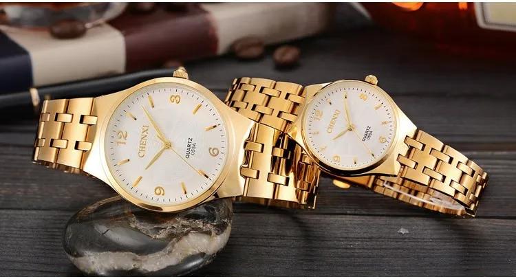 Бренд CHENXI женские мужские часы любовника повседневные наручные часы Роскошные из нержавеющей стали деловые золотые часы повседневные Ретро часы для пары