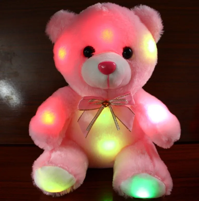 Креативный светильник светодиодный Индуктивный плюшевый медведь мягкие животные плюшевая игрушка красочный светящийся плюшевый медведь хороший подарок для девочки