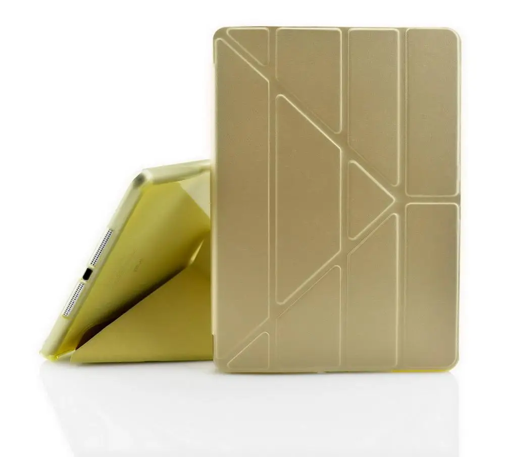 Чехол для iPad 2 iPad 3 iPad 4 YRSKV деформации складной Ultra Slim планшет из искусственной кожи ТПУ силиконовая shell Smart сна чехол - Цвет: 234-BX-SF-gold