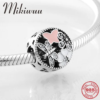 

925 Sterling Silver hollow Garden scene flower dragonfly Beads Fit Original Pandora Charm Bracelet Jewelry making