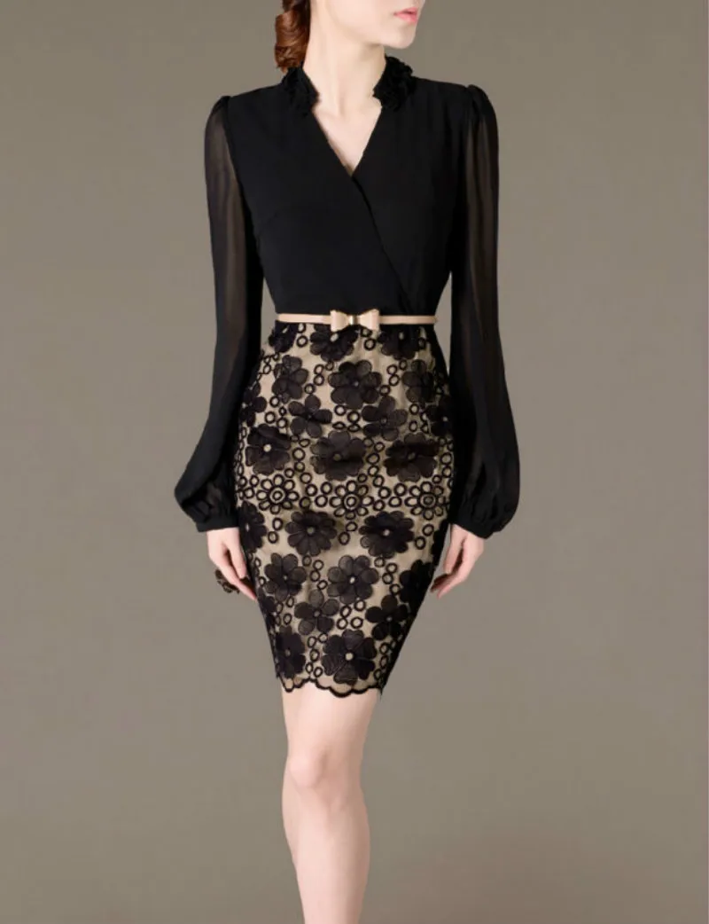 

Sexy Lady Lace Long Sleeve Party Cocktail Bodycon Summer Sexy Mini Dress