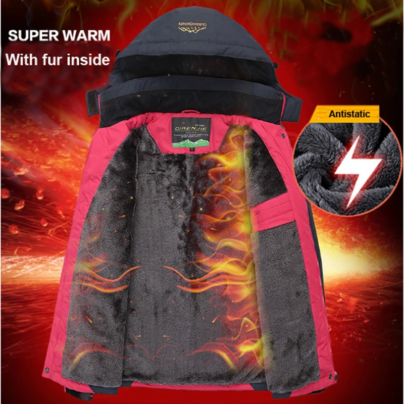 الرجال الشتاء الصيد للماء التزلج الفراء الدافئة في الهواء الطلق الرحلات سترة SoftShell بانت التنزه تسلق التخييم السفر دعوى 5XL S35