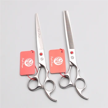 

Z1006 7.5" Red GEM JP Stainless Purple Dragon Animal Supplies Dogs Grooming Shears Thinning Shears Straight Shears Pets Scissors