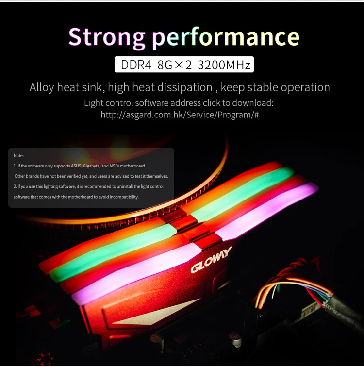 Новое поступление Gloway ram RGB DDR4 8GBX2 16 Гб 3200 МГц ram DIMM 288-pin настольный компьютер