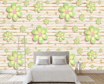 

Custom 3D wallpaper Nordic beautiful flower green plant watercolor background wall decoration - high-grade waterproof material
