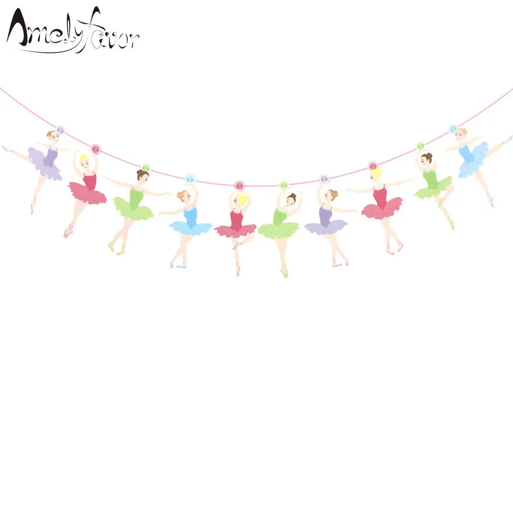 Ballerinas Theme Banners Grand Event Kids Birthday Party Decorations Supplies Ballet Skirts Girls Banner Flag | Дом и сад