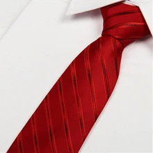 Мужские красные галстуки в полоску 8 см Новое поступление галстуки для мужчин модные повседневные новые мужские