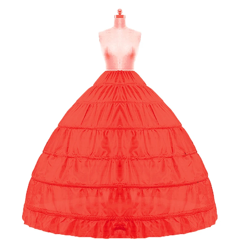 U-SWEAR 2018 Hot Sale 3 Color Plain Dyed Women Wedding Petticoats 6 Layers Of Steel Rings Bridal Underskirts For Wedding Dress