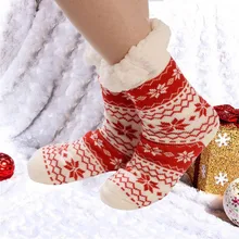 Зимние Носки теплые рождественские толстые Нескользящие Гольфы с рисунком подарок для женщин и девочек, Meias, Прямая поставка, Носки-тапочки Носки#10