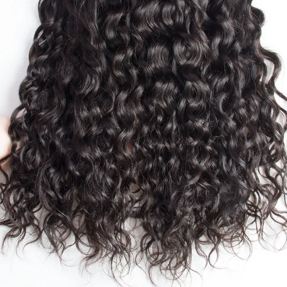 Water Wave Bundles Yavida Brazilian Human Hair Wet and Wavy Human Hair Weave Natural Color Non Remy Hair Extension 1/3/4 Pieces