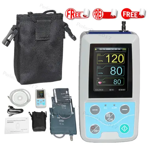 Ambulatorial da Pressão Abpm50 plus Adulto Fda Braço 24 Horas Nibp Arterial Monitor Holter Criança Grande Punhos 3 pc Software Livre Contec