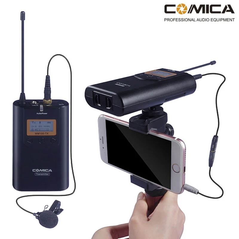 Беспроводная петличная микрофонная система COMICA CVM WM100 для Canon Nikon Sony DSLR Camera A7 GH4