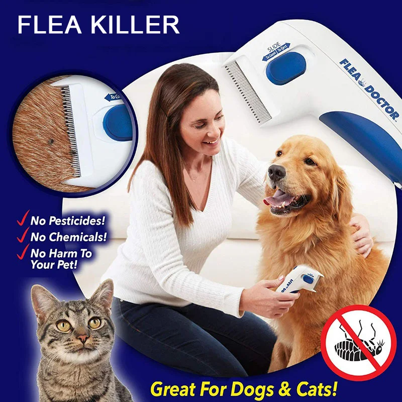 

Pet Flea Comb Head Lice Remover Pets Flea Control Flea Cleaner and Tick Killer Dog Electric Comb For Fleas And Ticks