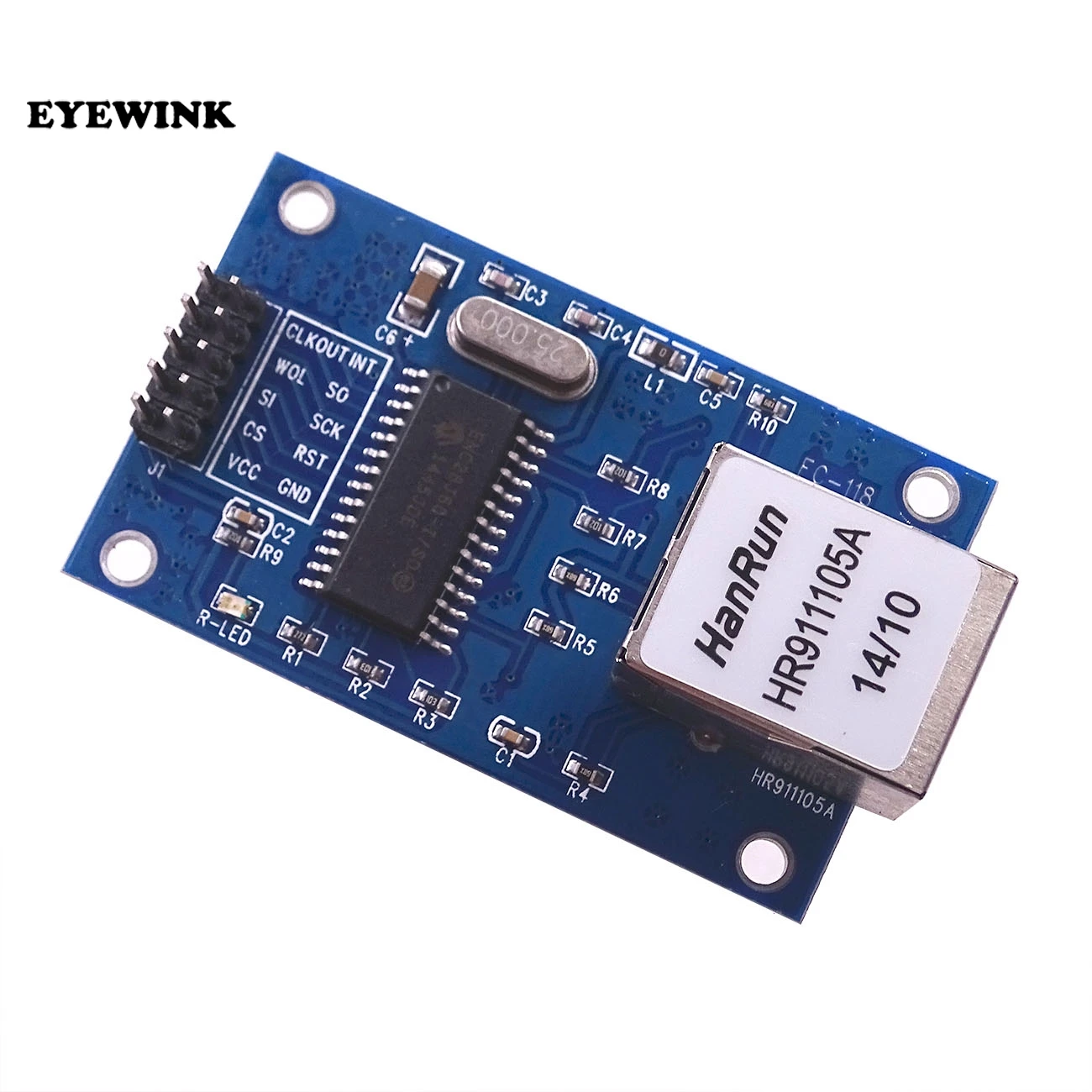 

ENC28J60 LAN Ethernet Network Board Module 25MHZ Crystal AVR 51 LPC STM32 3.3V
