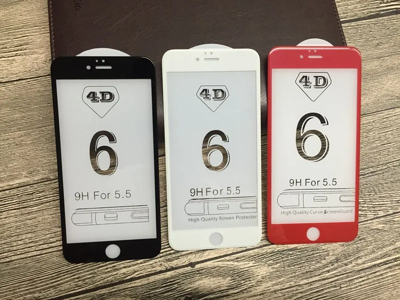 iphone 6 Plus 4D 3D tempered glass screen protector