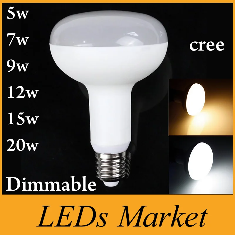 High Quality 5W 7W 9W 12W 15W 20W Led spotlight E27 dimmable led Type R