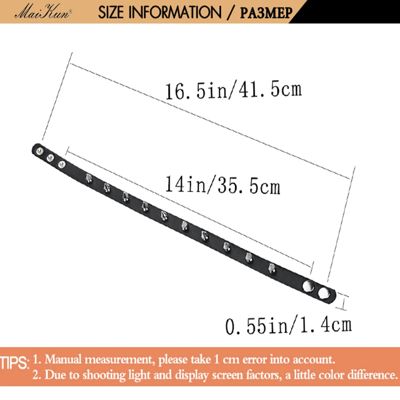 Maikun харадзюку в стиле готический с острыми шипами браслет с заклепками черное кожаное ожерелье панк тонкое ожерелье для женщин ювелирные изделия