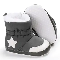Детские сапоги Зимняя обувь унисекс детская кроватка Bebe младенческой малыша пять звезд шаблон снежные сапоги