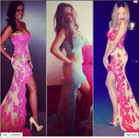 vestidos de fiesta hot selling sweetheart high low prom dresses long lace applique evening dresses front short long back