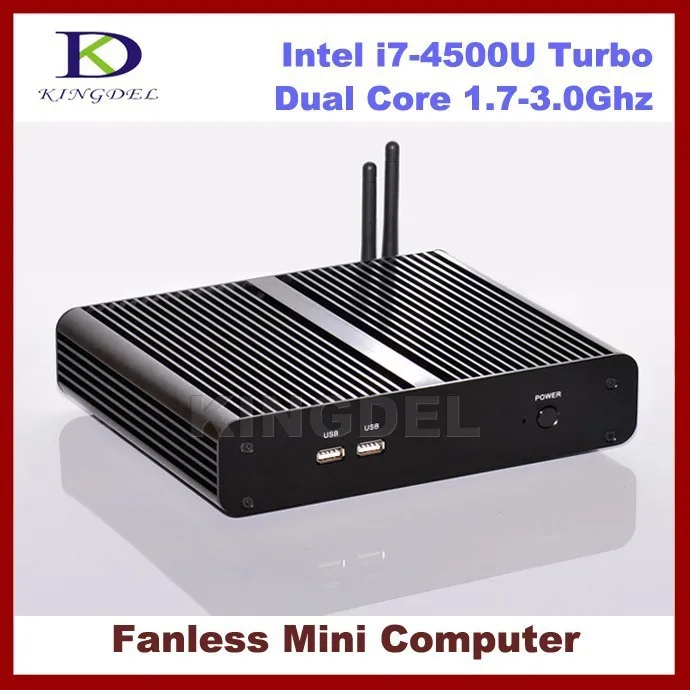 Безвентиляторный Intel i7-4500U Mini PC HTPC, Barebone, 4096*2160, 4* USB 3.0, wi-Fi, HDMI, 4 К, blue-ray, DirectX 11 поддерживается