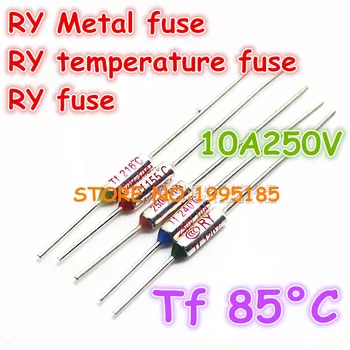 

RY 50pcs/lot New Micro thermal fuse 10A250V 85 Degrees 85 C Mini temp fuse metal shell Thermal Cutoff