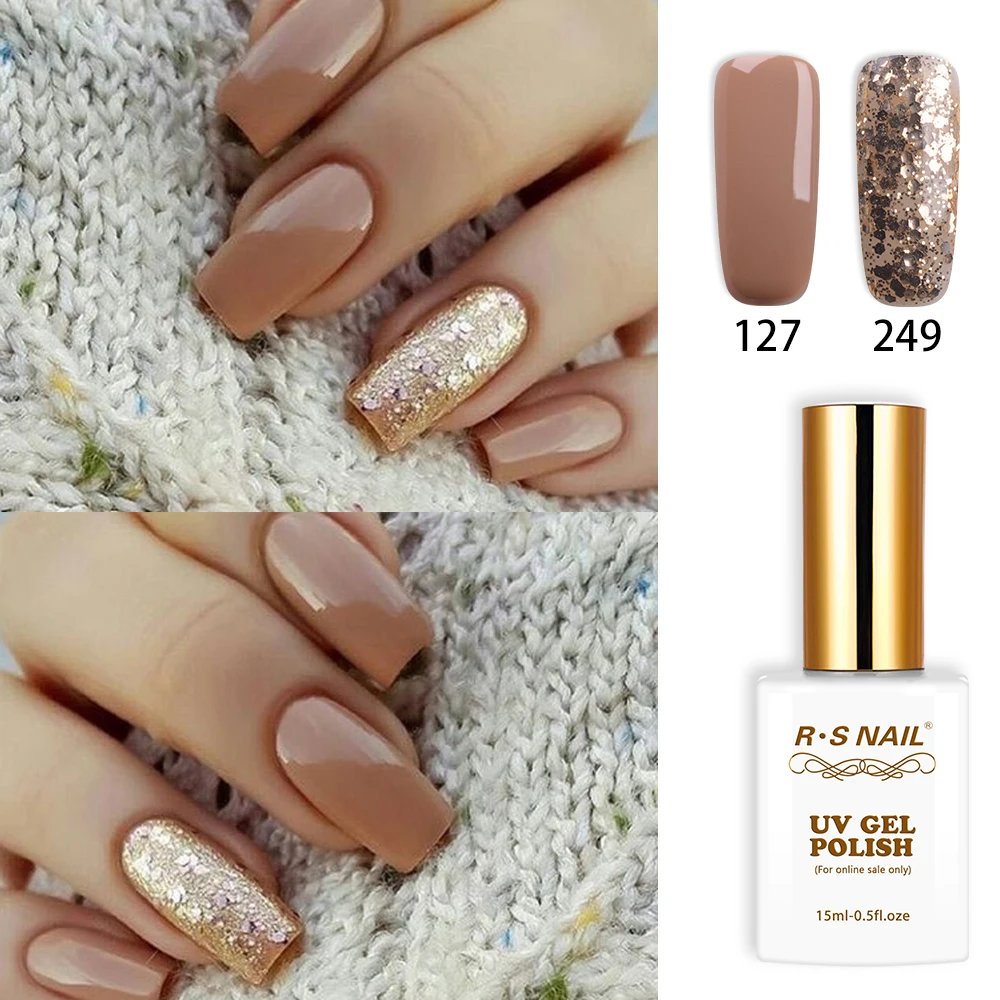  RS Nail 15ml uv led gel nail polish No.127+249 gel varnish nail design French manicure Recommended 