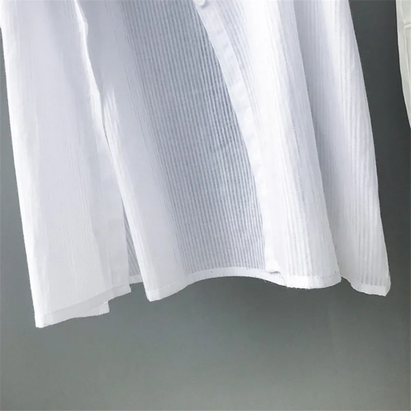 Cotton Women Beach White Long Blouse 2019 Spring Women Long Sleeve Shirts Blouse High quality loose Office Long Blouse Tops