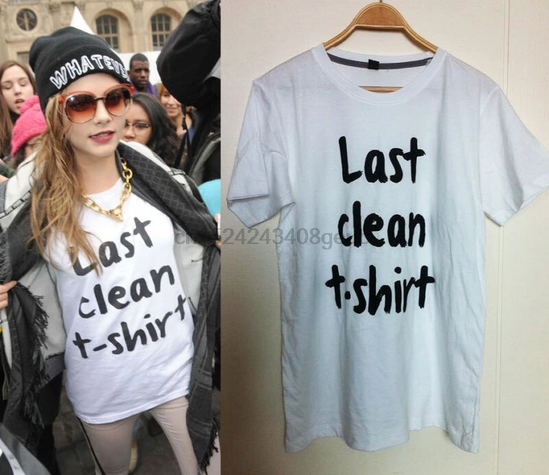Футболка Last Clean Cara Delevingne английская сценическая модная модель в стиле