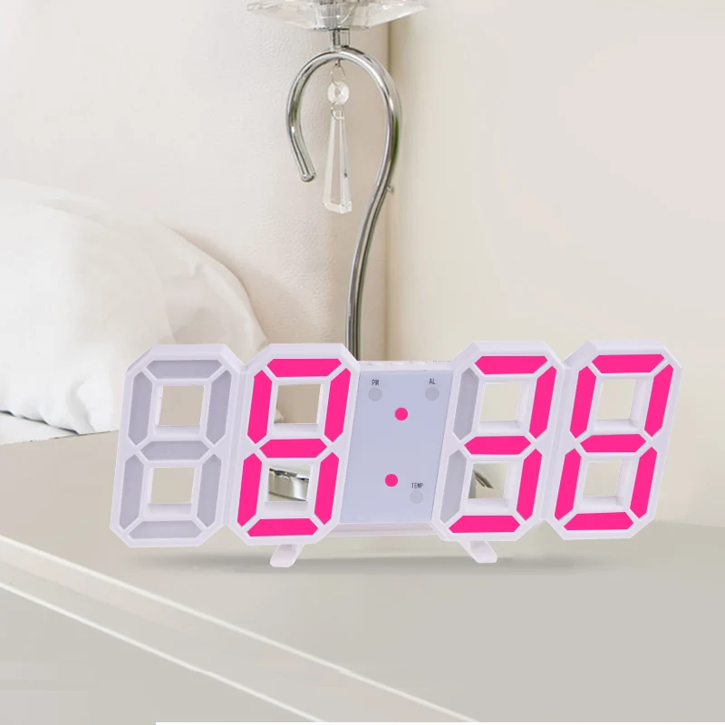 Anpro 3D светодиодный настенные часы современный дизайн цифровые настольные часы будильник ночник Saat reloj de pared часы для домашние украшения для комнаты